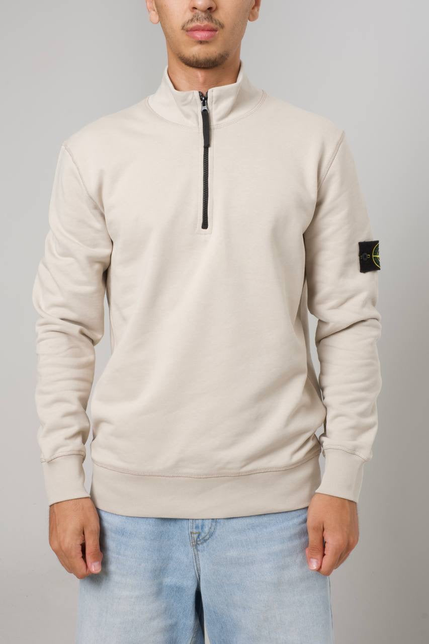 STONE ISLAND HALF ZIP SWEATER 0279 BEIGE