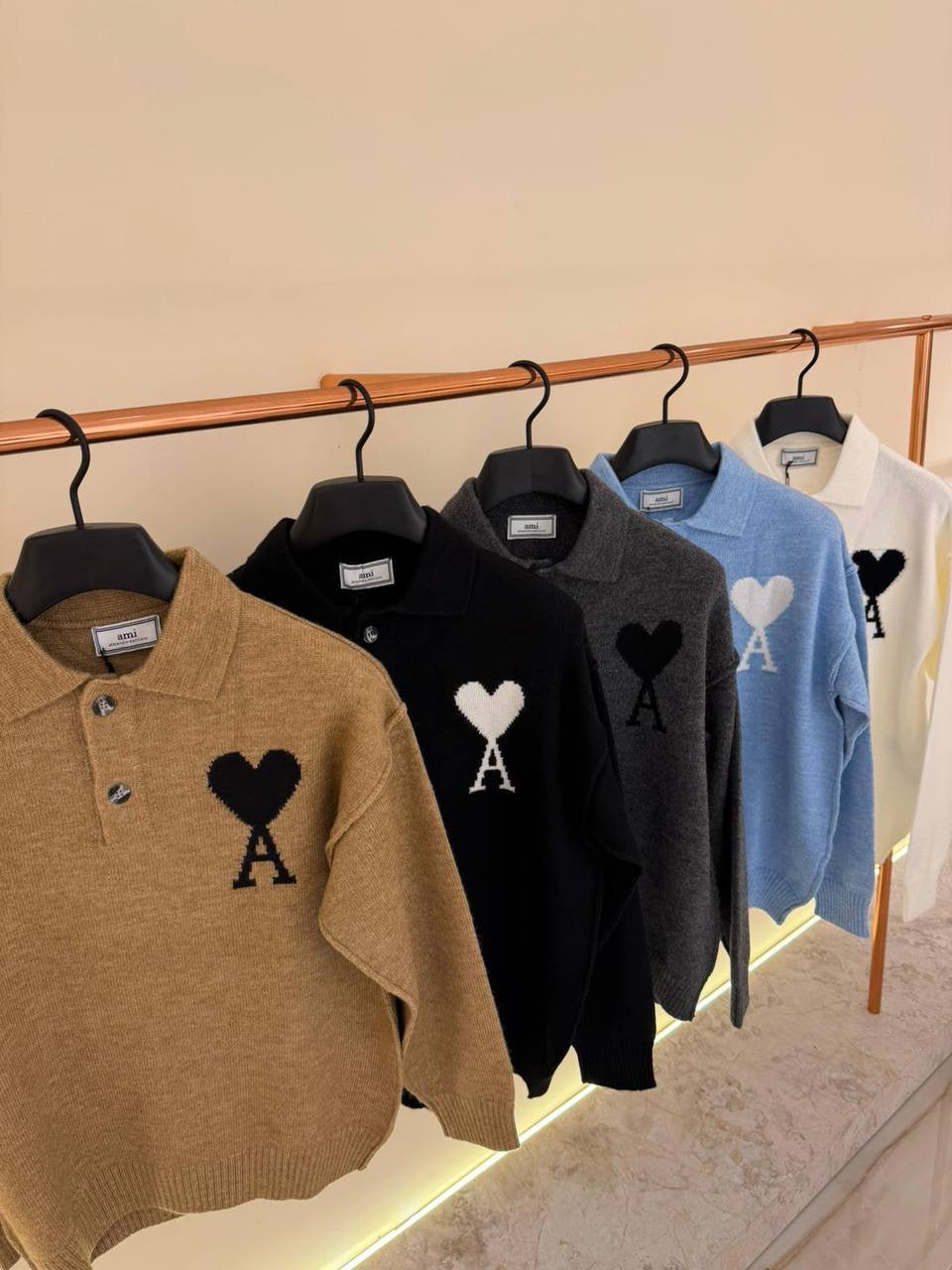 AMI PARIS POLO SWEATER 0318 KNITTED