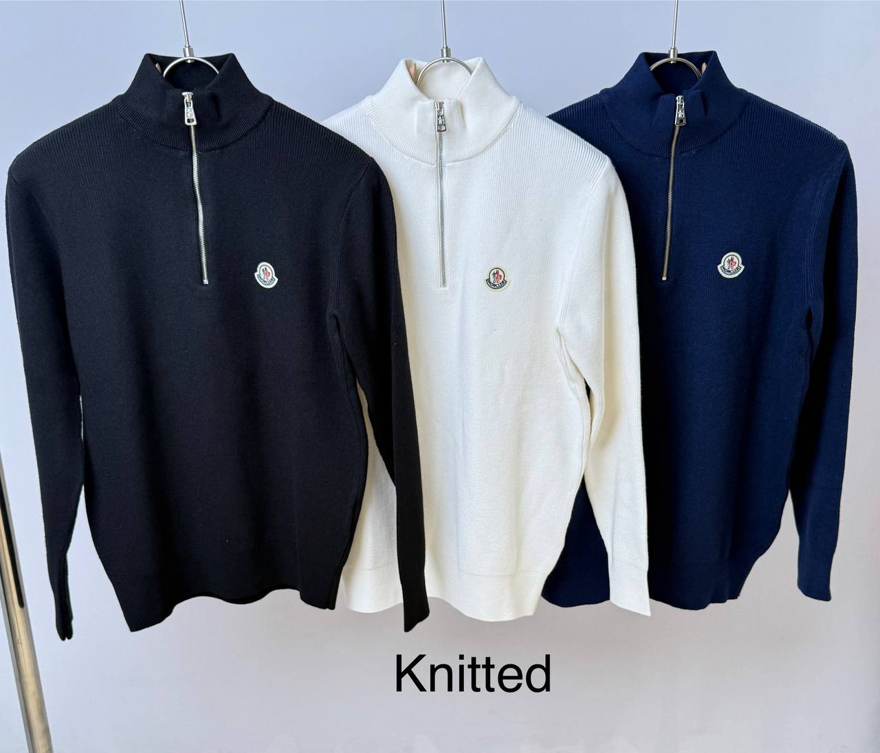 MNCLR ZIP SWEATER 0304 BLACK KNITTED