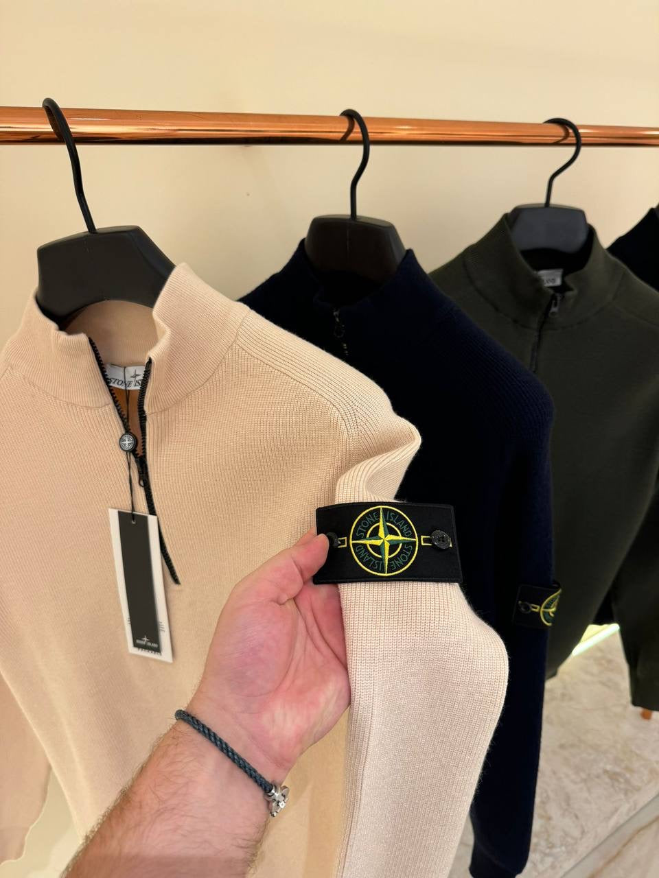 STONE ISLAND HALF ZIP SWEATER 0322 KNITTED