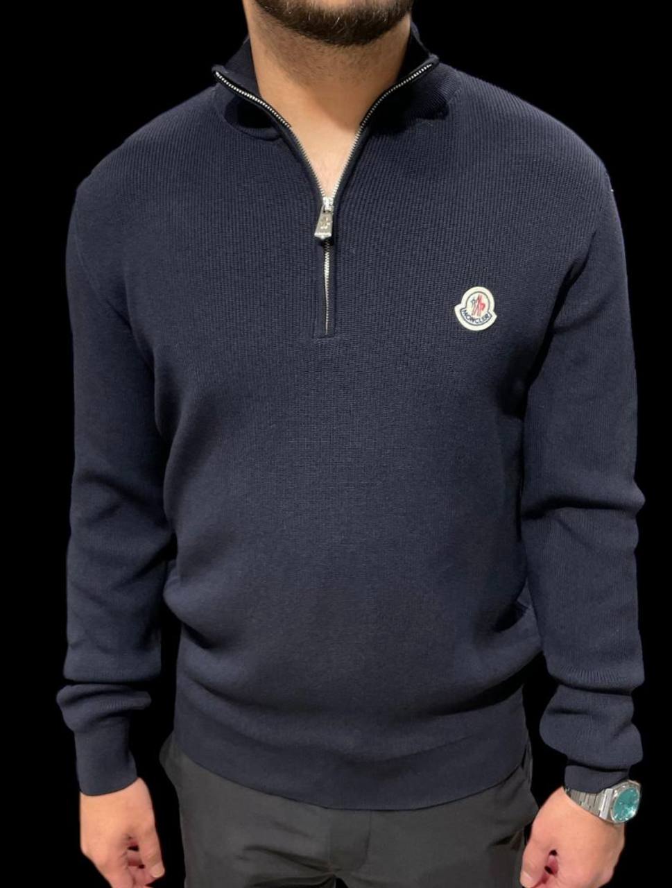 MNCLR ZIP SWEATER 0304 BLACK KNITTED