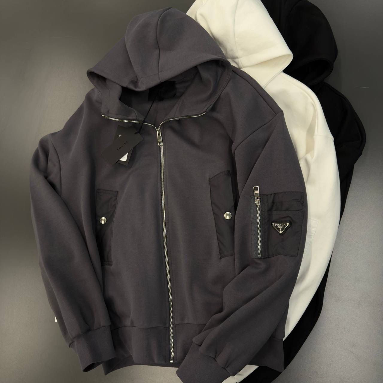 PRADA FULL ZIP HOODIE 0330