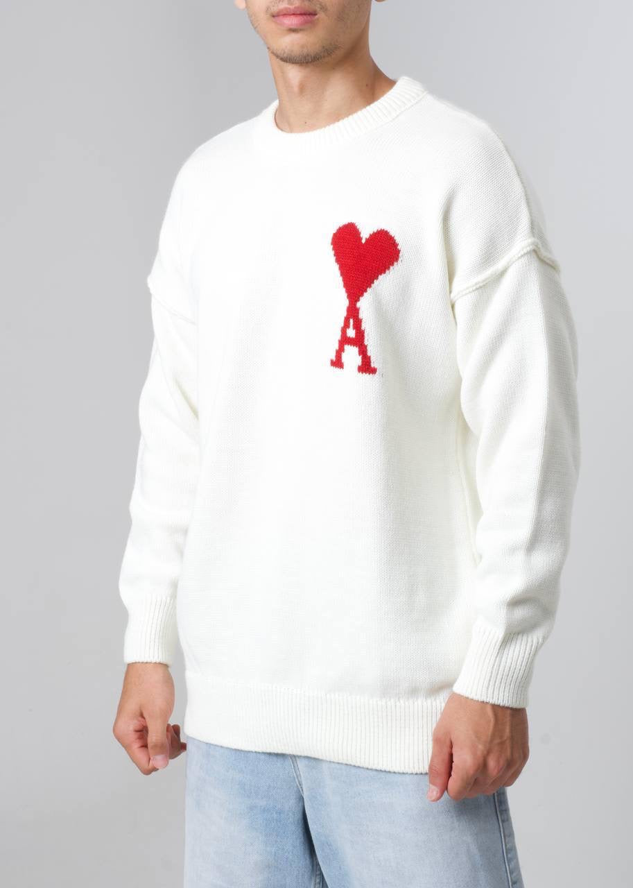 AMI PARIS SWEATER 0209 WHITE