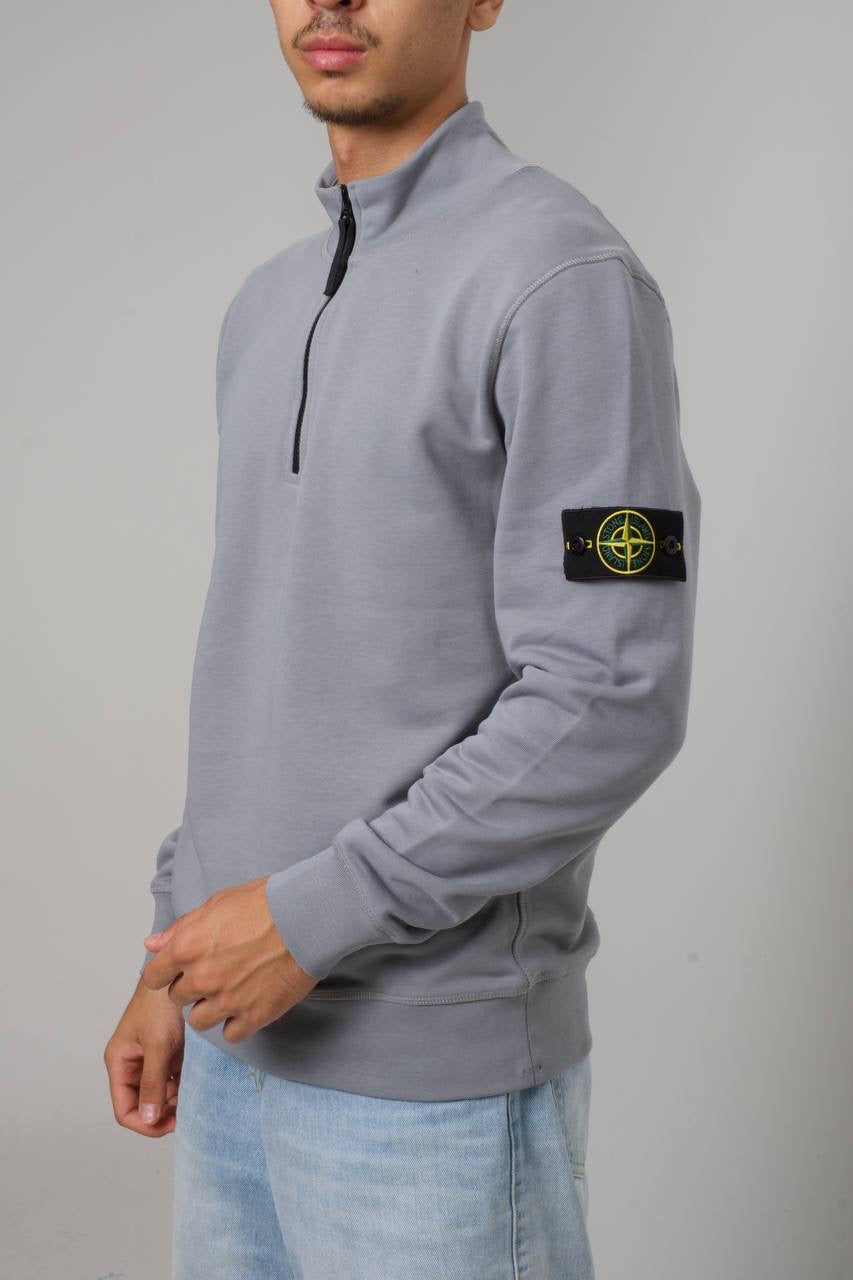 STONE ISLAND HALF ZIP SWEATER 0280 GRAYA