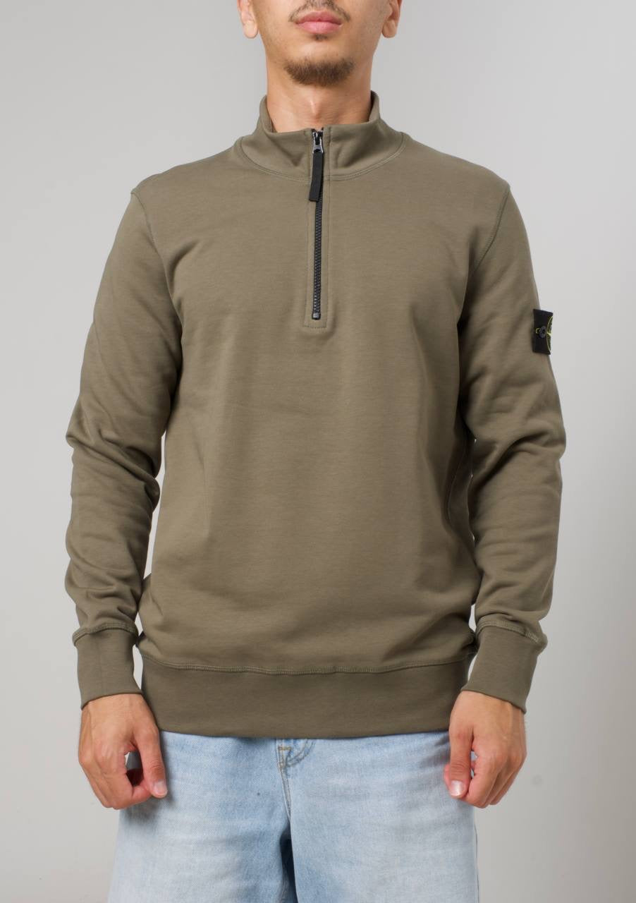 STONE ISLAND HALF ZIP SWEATER 0278 KHAKI