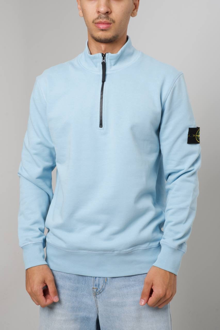 STONE ISLAND  HALF ZIP SWEATER 0276 LIGHTBLUE