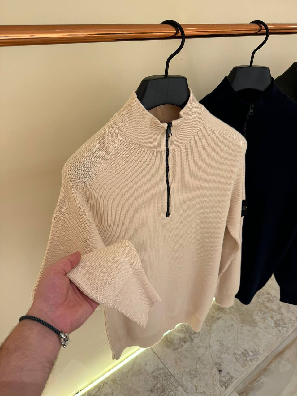 STONE ISLAND HALF ZIP SWEATER 0322 KNITTED