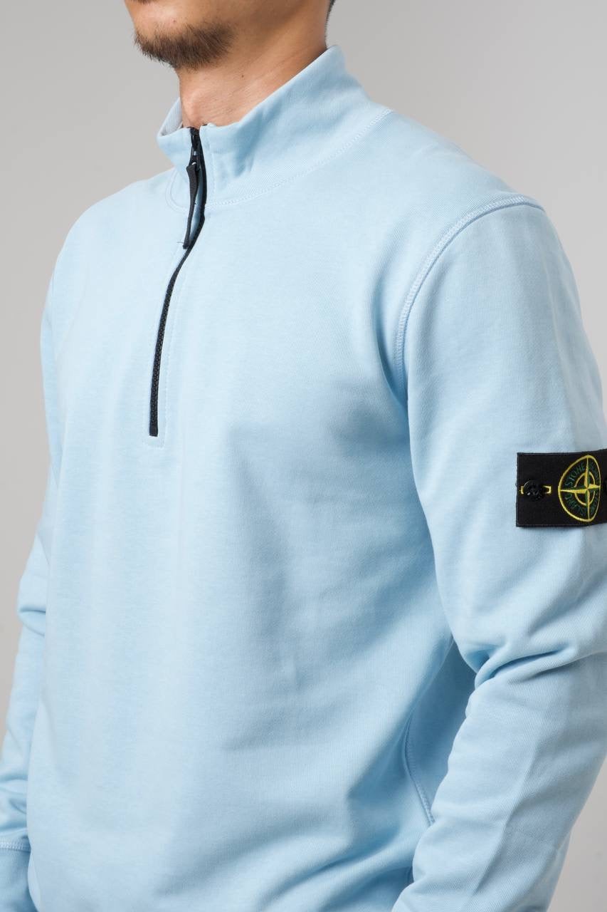 STONE ISLAND  HALF ZIP SWEATER 0276 LIGHTBLUE