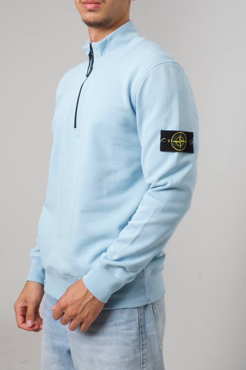 STONE ISLAND  HALF ZIP SWEATER 0276 LIGHTBLUE