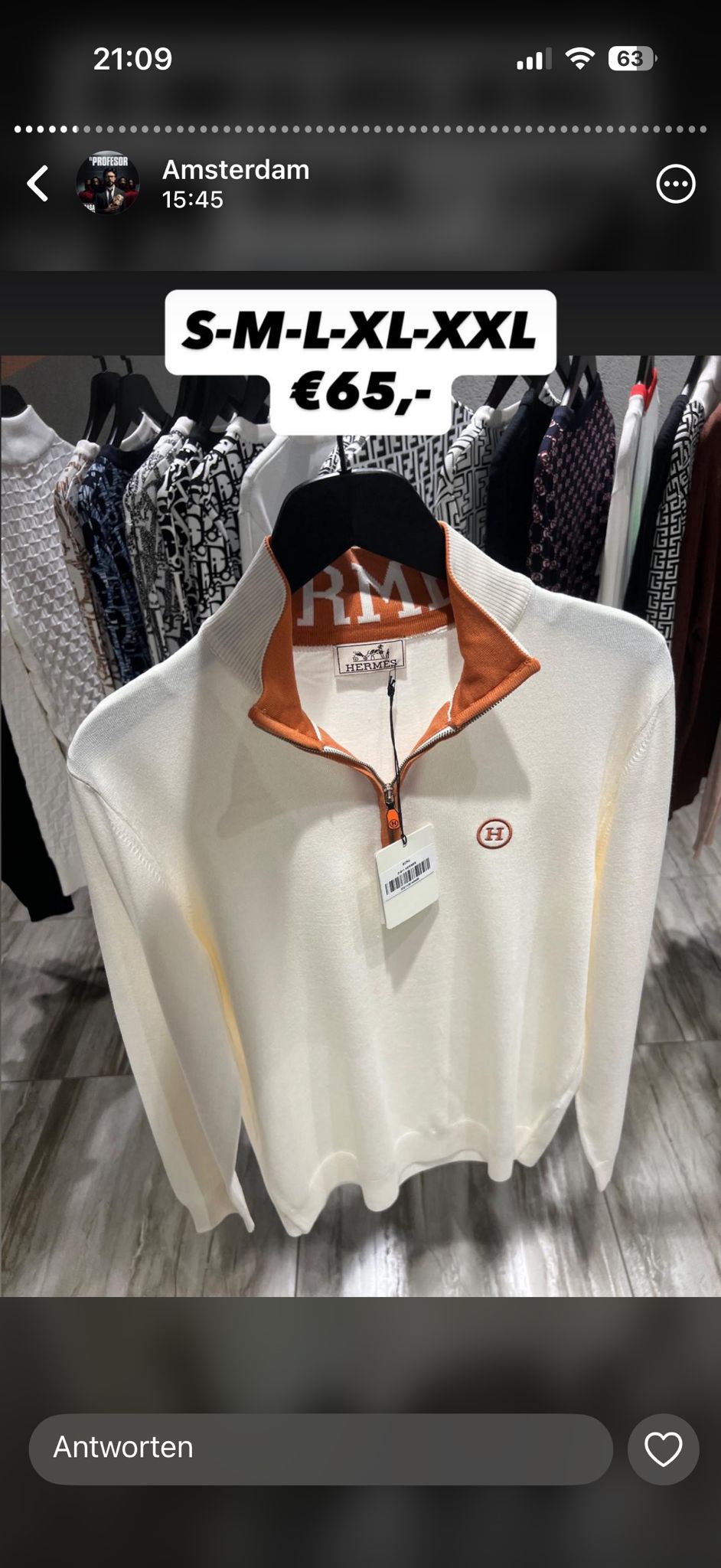 HERMES ZIP SWEATER 0337