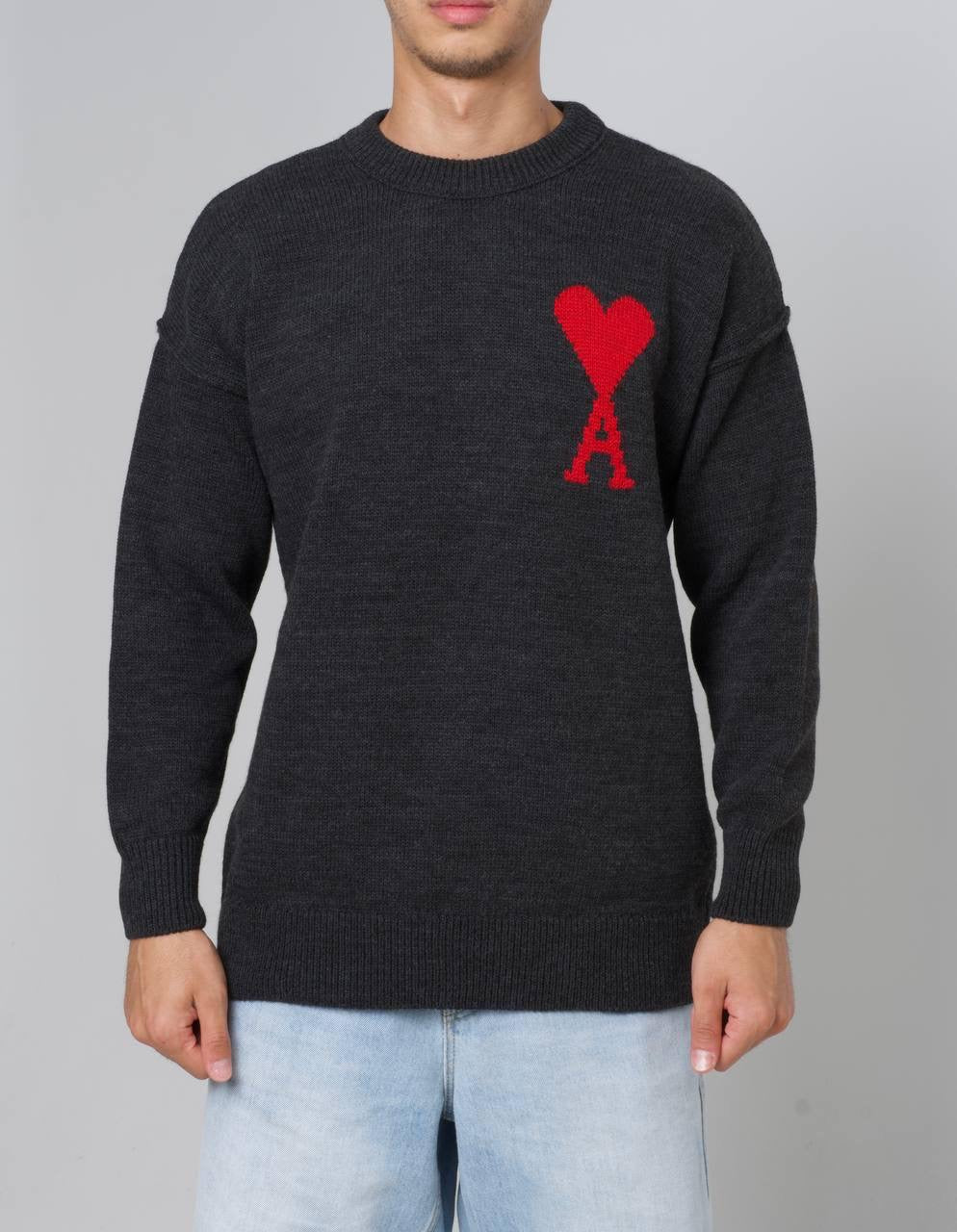 AMI PARIS SWEATER 0208 ANTRACITE