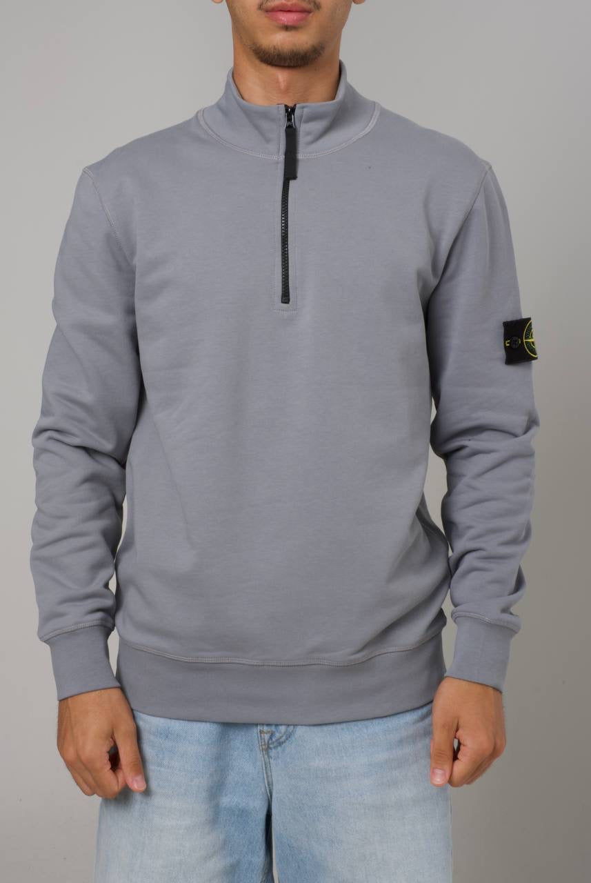 STONE ISLAND HALF ZIP SWEATER 0280 GRAYA