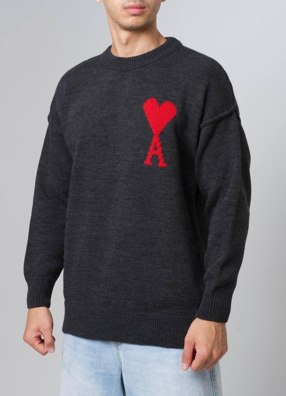 AMI PARIS SWEATER 0208 ANTRACITE