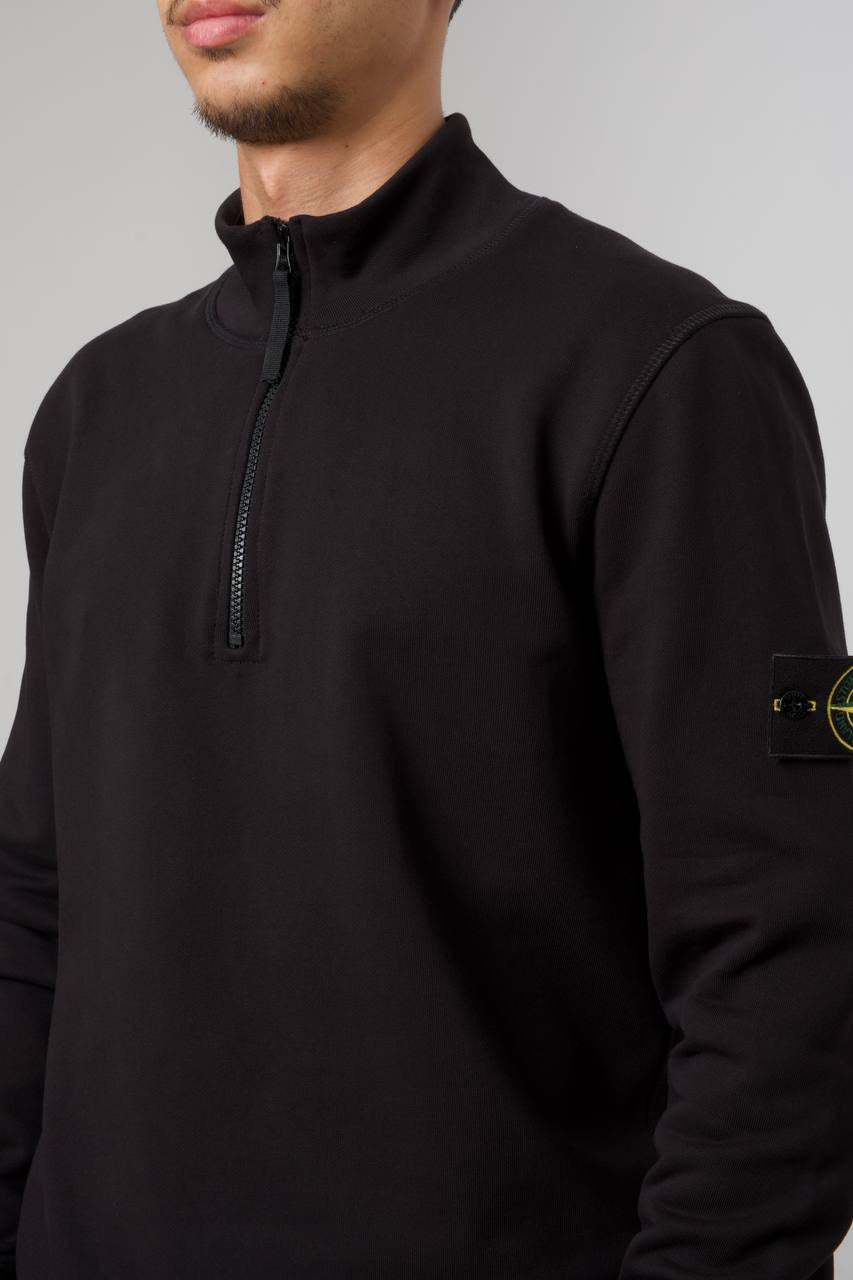 STONE ISLAND HALF ZIP SWEATER 0282 BLACKA