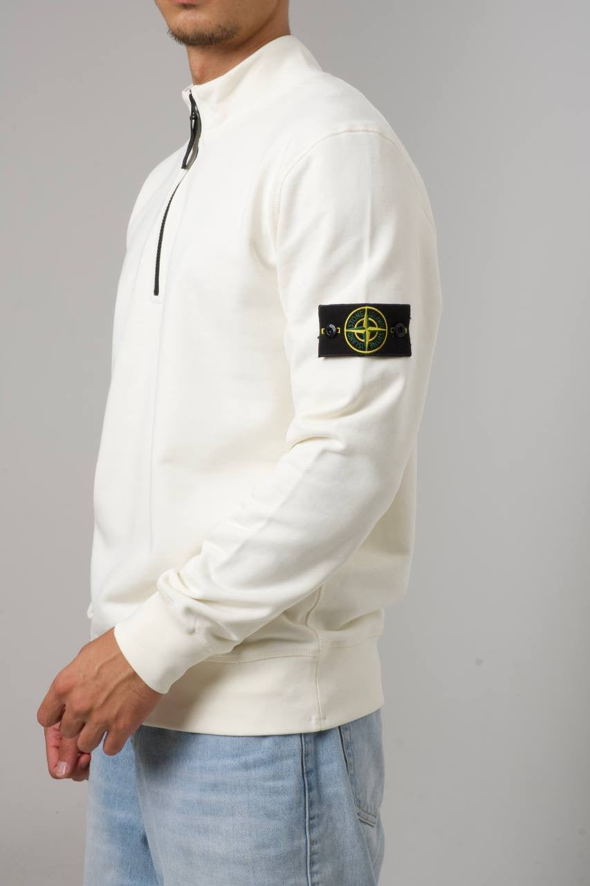STONE ISLAND HALF ZIP SWEATER 0281 ECRU
